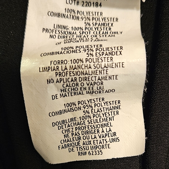 BETSY & ADAM Black/ Nude w/ Black Lace Overlay, Cocktail Party Dress Size 20W - Picture 6 of 6